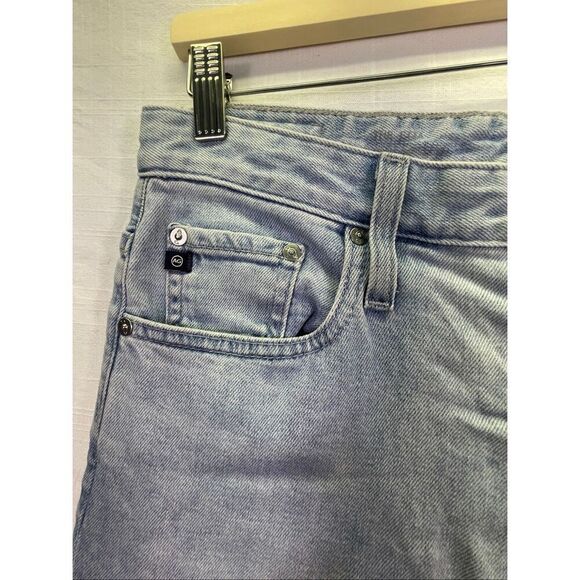 Adriano Goldschmied Raw Hem Wide Leg Crop Jeans Blue Denim Light Wash Size 29R - Picture 3 of 13